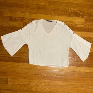 White Zara 3/4 Top
